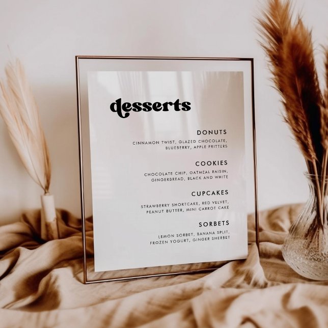 Stylish retro Wedding Dessert Bar sign (Creator Uploaded)