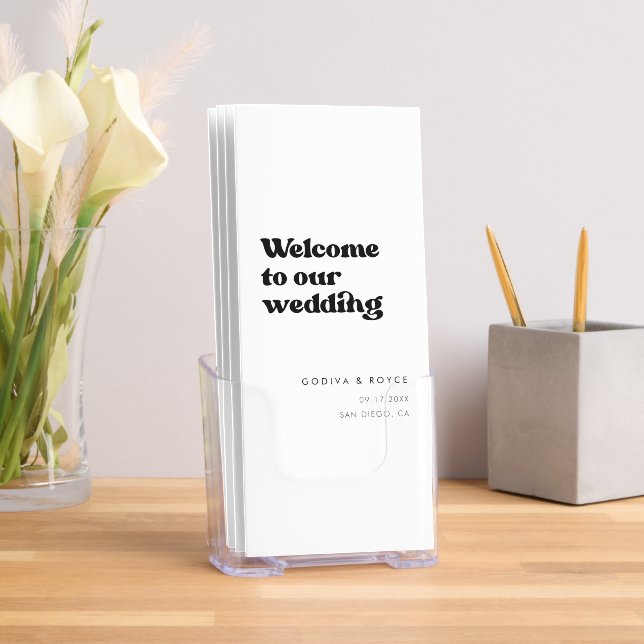 Stylish Retro Wedding Program Trifold  Brochure (Insitu)