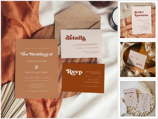 Stylish retro wedding suite - Peach Pink