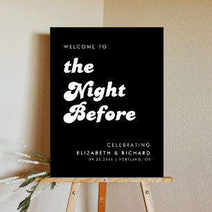 Stylish Retro Wedding Welcome to The Night Before Foam Board