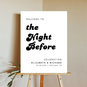 Stylish Retro Wedding Welcome to The Night Before Foam Board