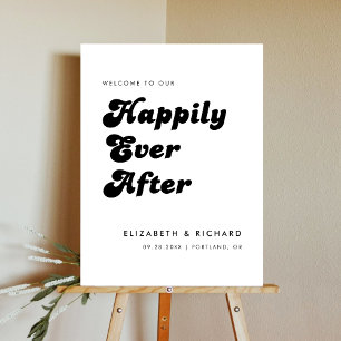 Stylish Retro Welcome to Our Happily Ever After Foam Board