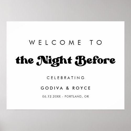 Stylish retro Welcome to The Night Before Poster