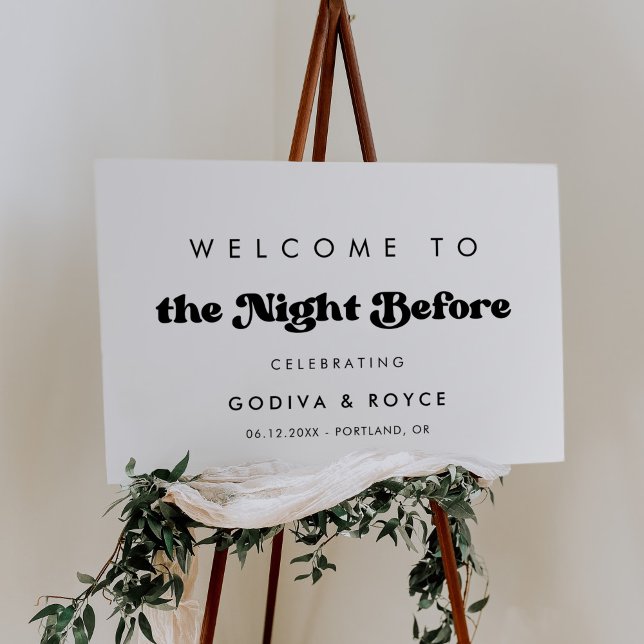 Stylish retro Welcome to The Night Before Sign (Creator Uploaded)