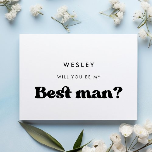 Stylish retro Will you be my best man card
