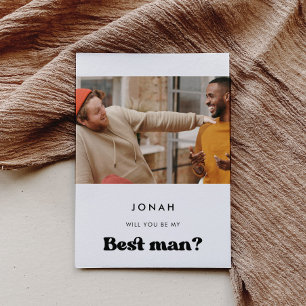 Stylish retro Will you be my best man photo card