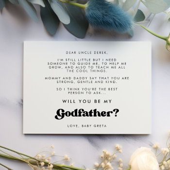 Stylish Retro Will You Be My Godfather Card by LemonBox at Zazzle