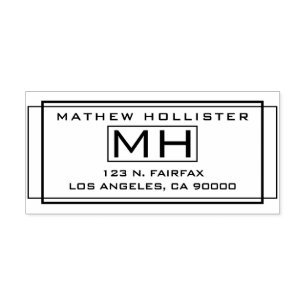 Stylish Return Address Rubber Stamp
