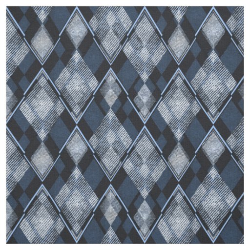 Stylish rhombic classic blue grey trendy textured fabric