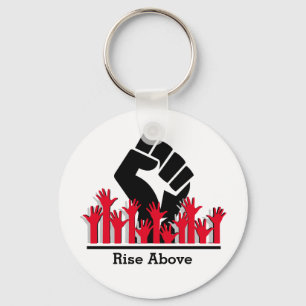 Stylish RISE ABOVE Black History Month Keychain