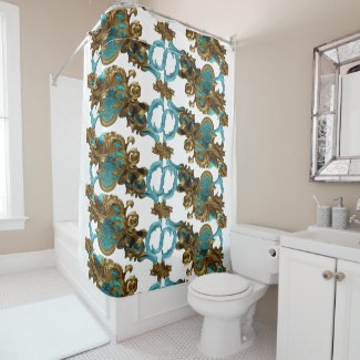 Stylish Rococo stile Gold Turquoise   