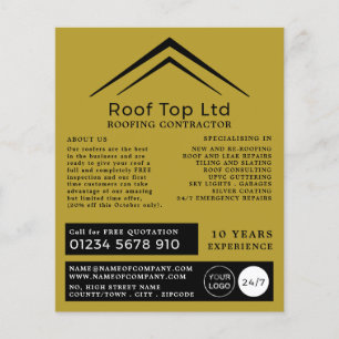 Stylish Roof, Roofer, Roofing Contractor Advert Flyer