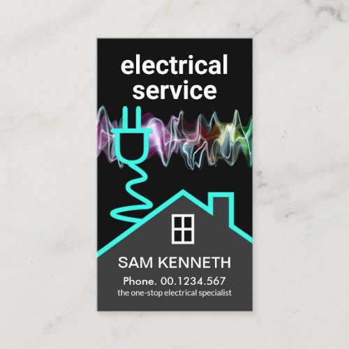 Stylish Rooftop Home Electrical Lightning Circuit Business Card