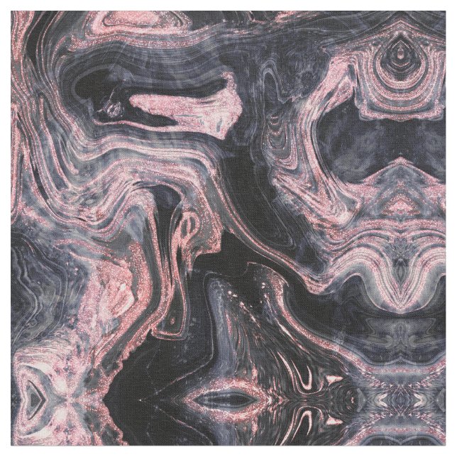 Stylish rose gold abstract marbleized design fabric (Close Up)
