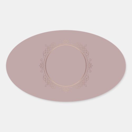 Stylish Rose Gold Add Your Text Blank Template Oval Sticker