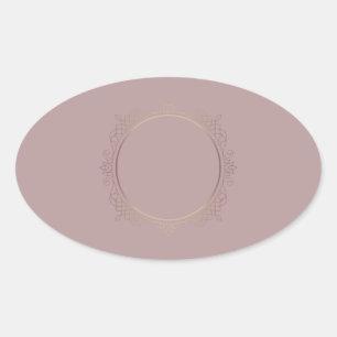 Stylish Rose Gold Add Your Text Blank Template Oval Sticker