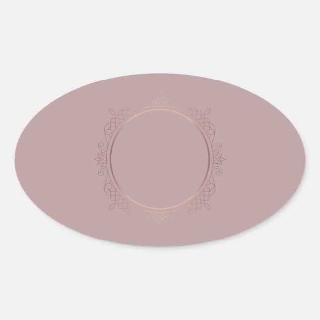 Stylish Rose Gold Add Your Text Blank Template Oval Sticker (Front)