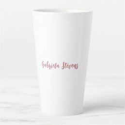 Stylish Rose Gold Calligraphy Name White Latte Mug