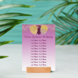 Stylish Rose Gold Glitter &amp; Balloons Table Number  Holder