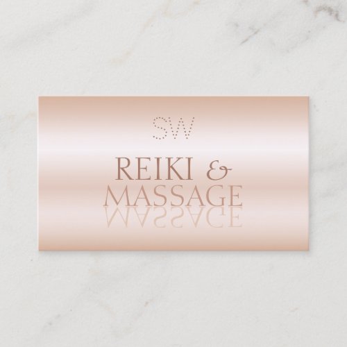 Stylish Rose Gold Mirror Letters Monogram Modern Business Card