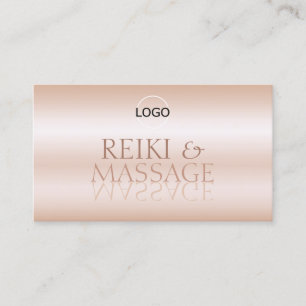 Stylish Rose Gold Mirror Letters with Logo Modern Business Card