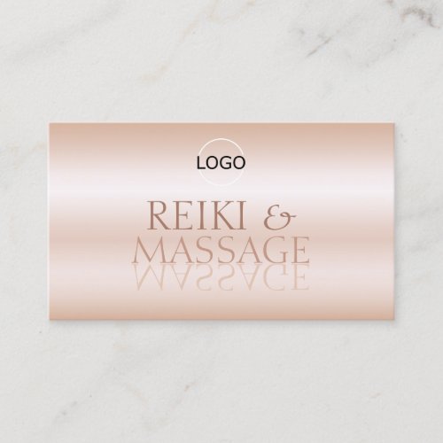 Stylish Rose Gold Mirror Letters with Logo Modern Business Card