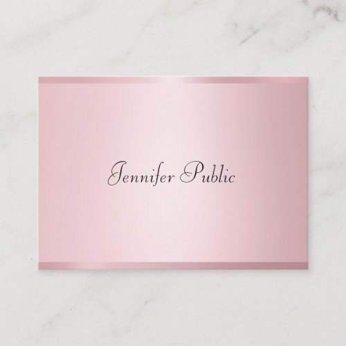 Stylish Rose Gold Modern Calligraphy Template Business Card
