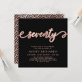 Stylish Rose Gold Seventy Script 70th Birthday Invitation | Zazzle
