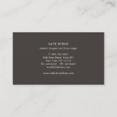 Stylish Rose Gold Striped Modern Interior Designer Business Card (Back)