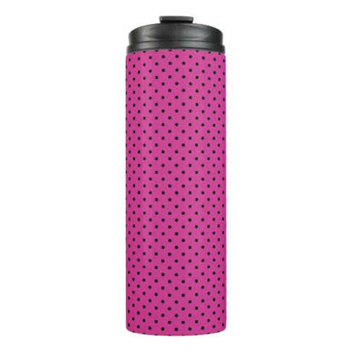 Stylish Rose Violet and Black Dots  Thermal Tumbler