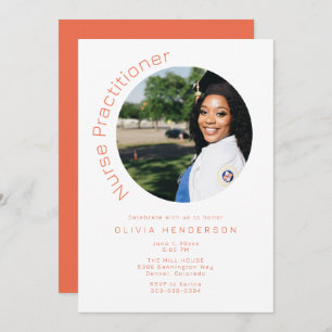 Stylish Round Photo Nursing Graduation Invitation