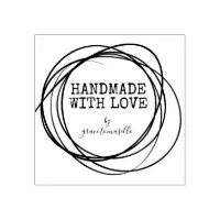 Handmade With Love Personalized Rubber Stamp