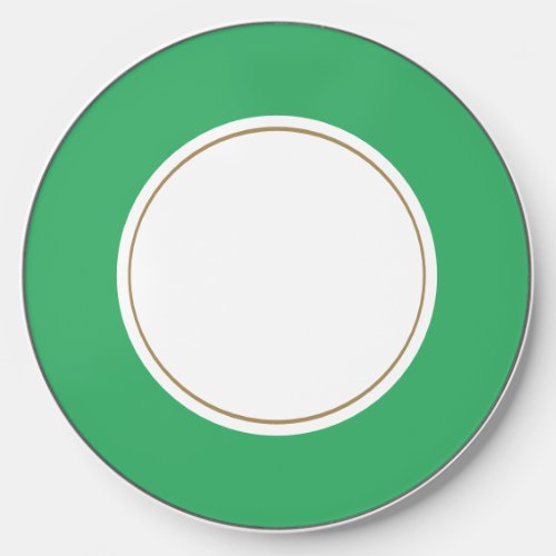 Stylish Round White Center Sea Green Rim Stripes Wireless Charger