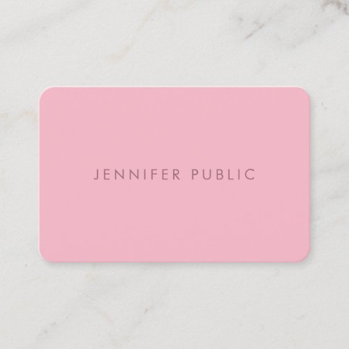 Stylish Rounded Pale Pink Simple Design Template Business Card