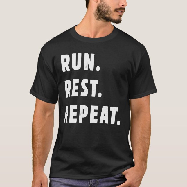 Stylish Run Rest Repeat Running T-Shirt (Front)