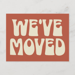 Stylish Rust Brown Minimalist Moved New Address  Postcard