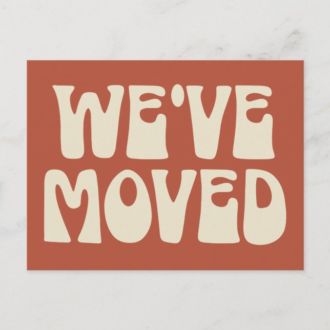 Stylish Rust Brown Minimalist Moved New Address  Postcard (Front)
