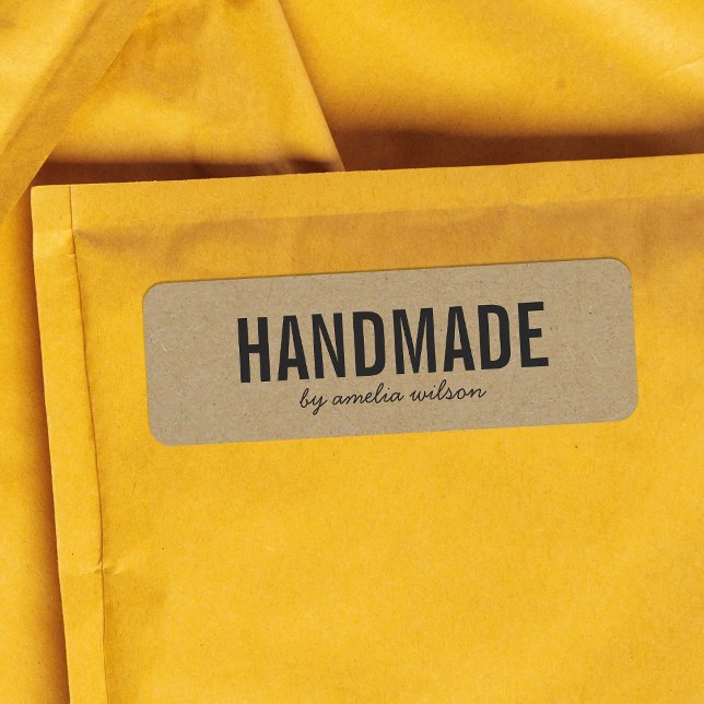 Stylish Rustic Bold Handmade Faux Kraft Label (Creator Uploaded)
