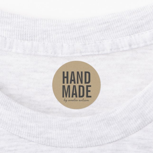 Stylish Rustic Bold Handmade Faux Kraft Labels (Affixed)