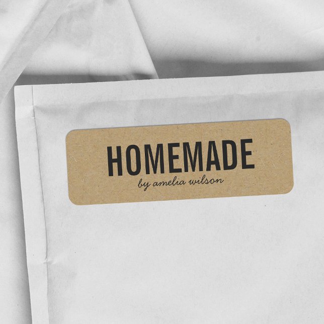 Stylish Rustic Bold Homemade Faux Kraft Label (Creator Uploaded)