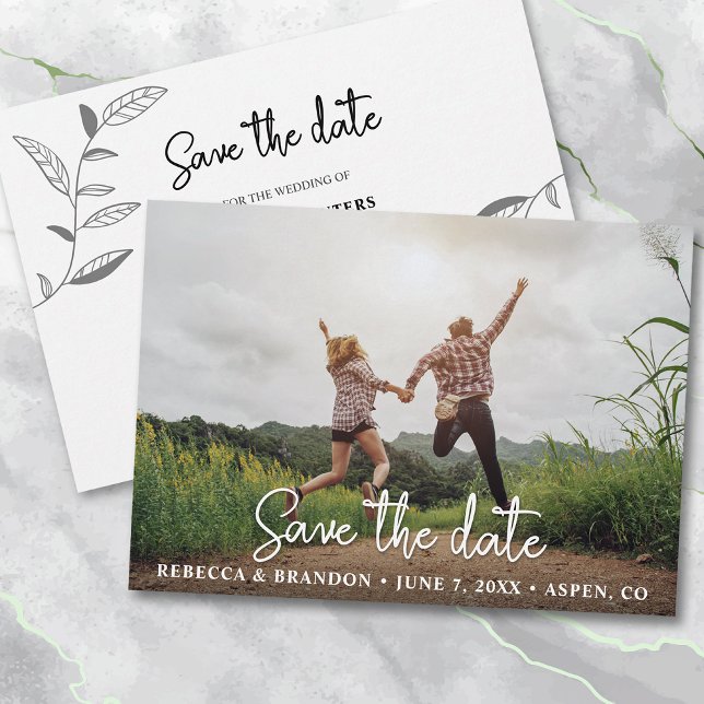 Stylish Rustic Double Sided Save The Date Photo (Creator Uploaded)