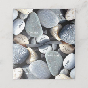 Stylish Rustic Modern Unusual Unique LOVE Pebbles Place Card