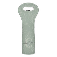 Stylish Rustic Sage Green Botanical Floral Name