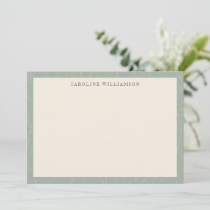 Stylish Rustic Sage Green Botanical Personalized   Note Card