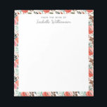 Stylish Rustic Watercolor Floral Farmhouse Pattern Notepad<br><div class="desc">Stylish Rustic Watercolor Floral Farmhouse Pattern Notepad</div>