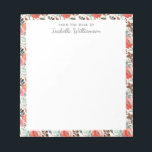 Stylish Rustic Watercolor Floral Farmhouse Pattern Notepad<br><div class="desc">Stylish Rustic Watercolor Floral Farmhouse Pattern Notepad</div>