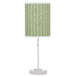 Stylish Sage Green Boho Herringbone Pattern  Table Lamp