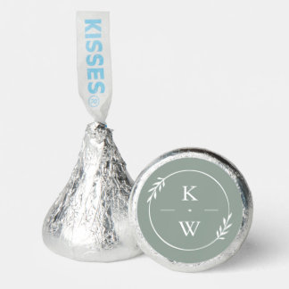 Stylish Sage Green Wedding Monogram Hershey®'s Kisses®