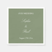 Stylish Sage Green Wedding Napkins