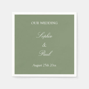 Stylish Sage Green Wedding Napkins